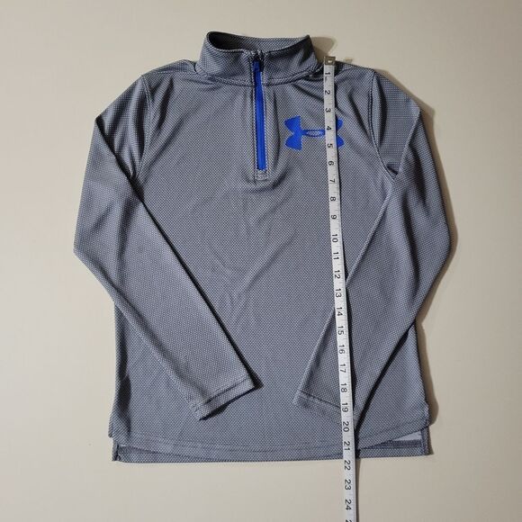 Under Armour Gray Tech Boy's Textured Quarter Zip Pullover Top - Picture 6 of 14